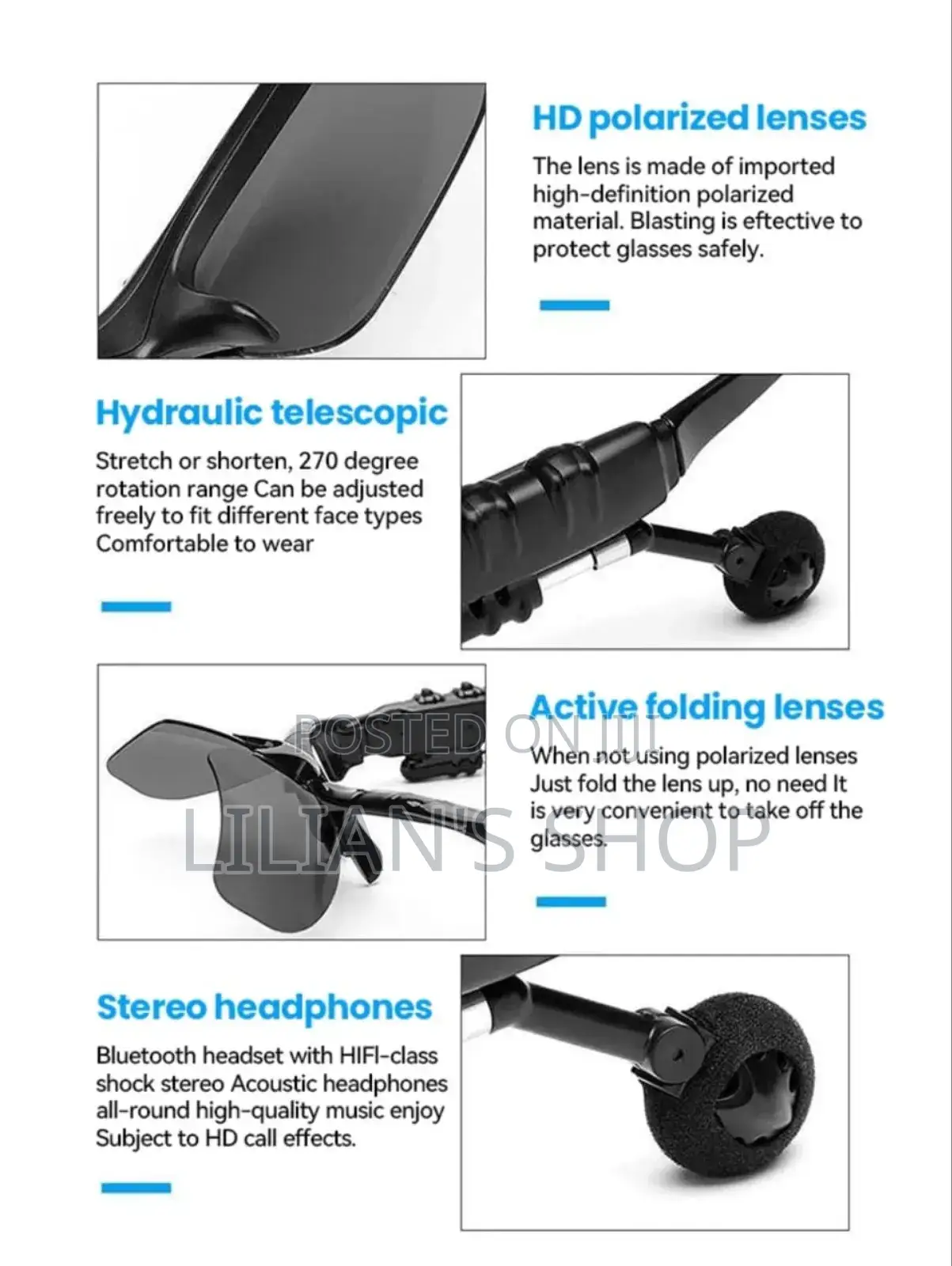 Stereo Mp3 Bluetooth Sunglasses