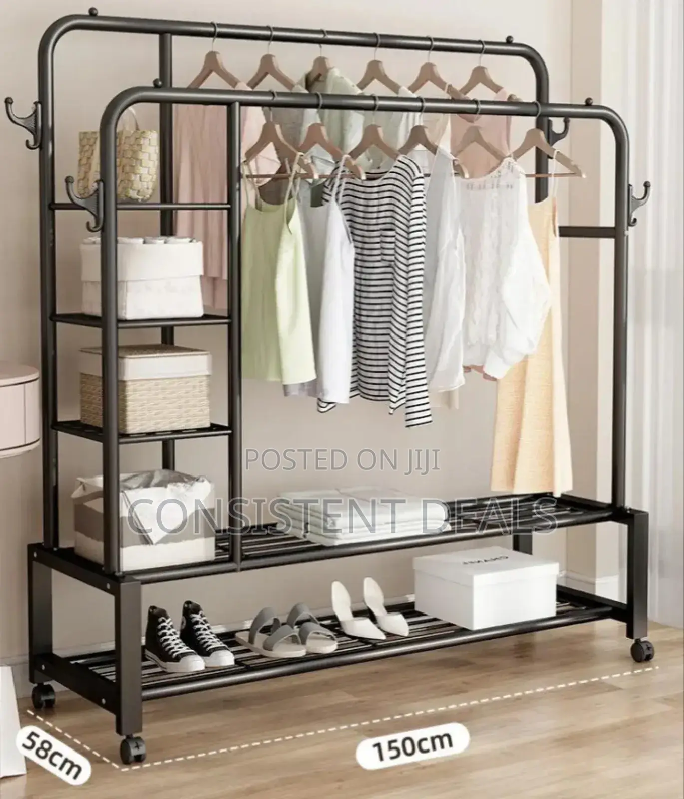 Movable Clothes Hanger Rack