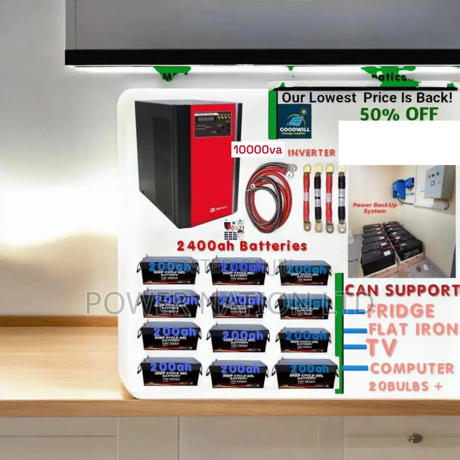 10000va Ups Inverter 2400ah Batteries Power Back Up System