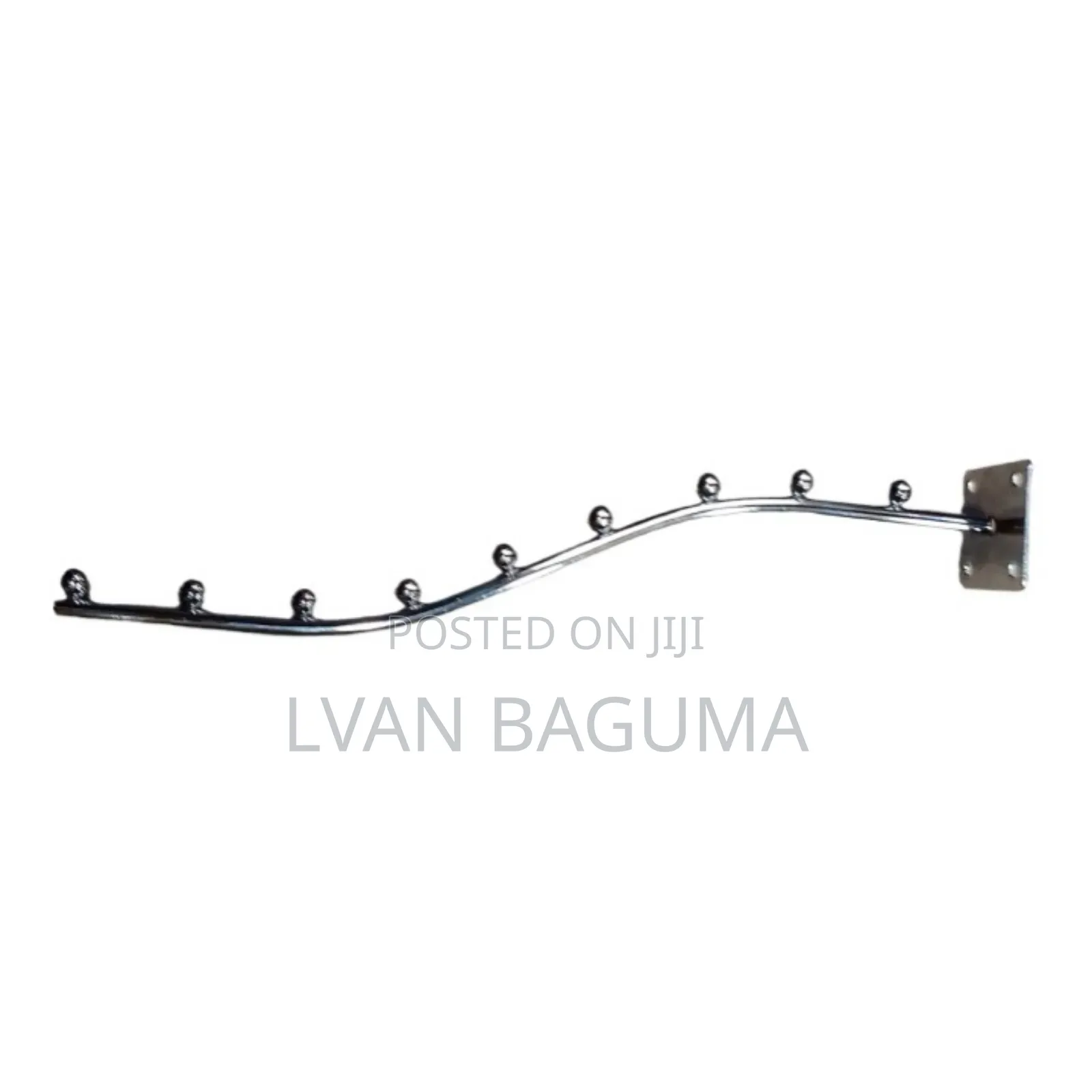 Boutique Curve Wall Rods With Hooks - 9 Hooks, Thin Body