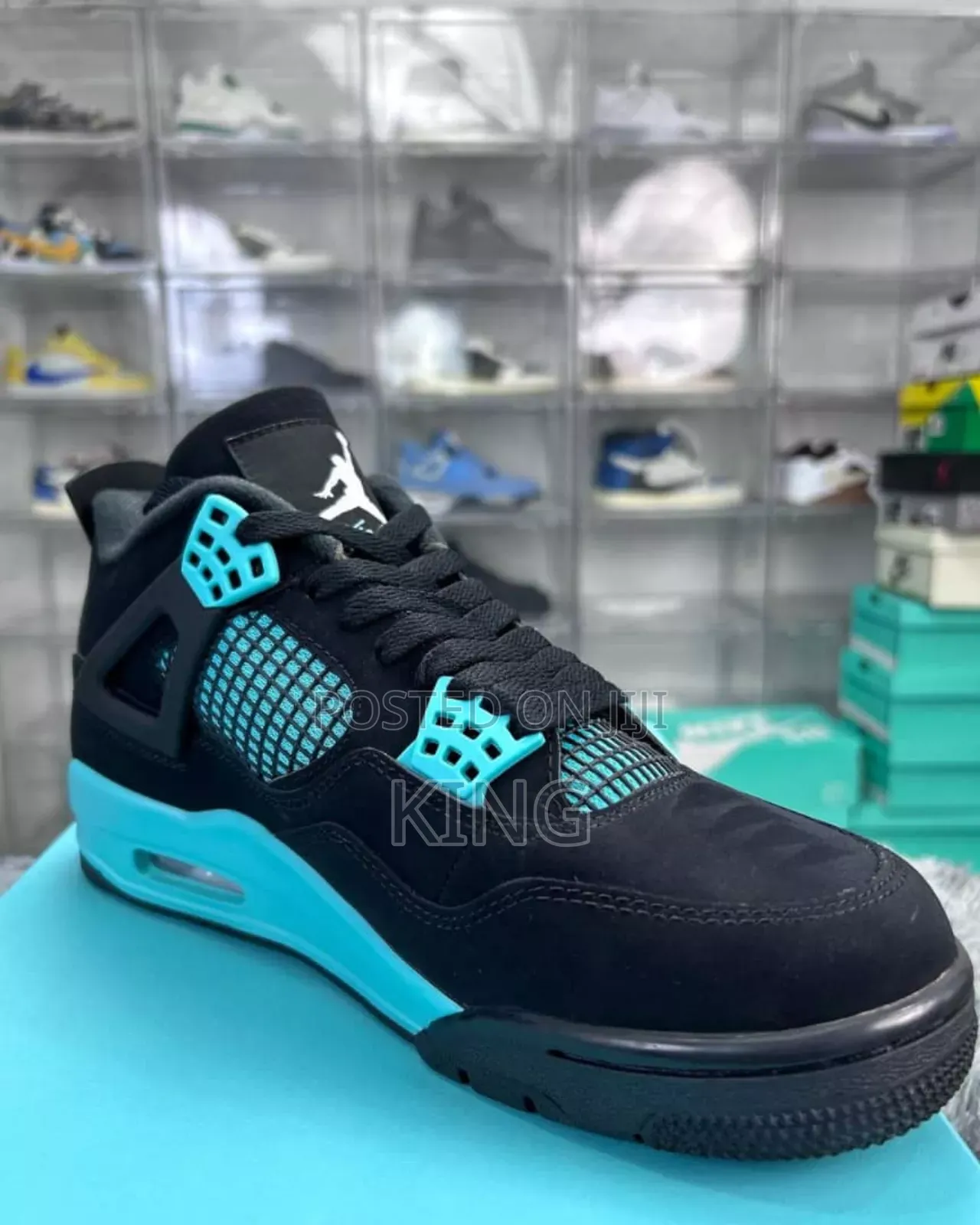 Certified Jordan 4 Tiffany Blue Thunder