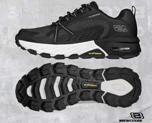 Black White Skechers Max Protect Outdoor Hiking Sneakers