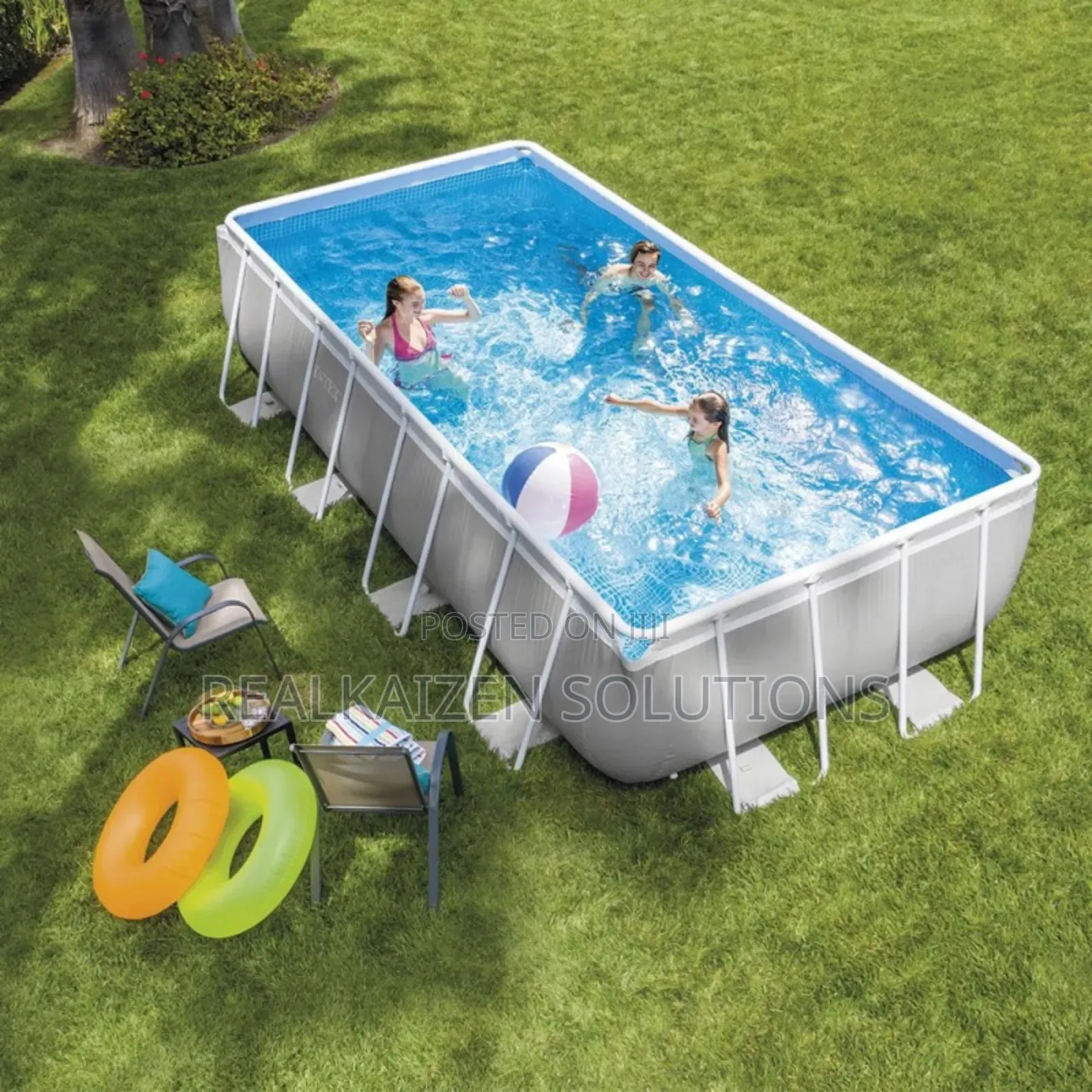 INTEX Prism Frame Premium Rectangular Swimming Pool Set 4.9m