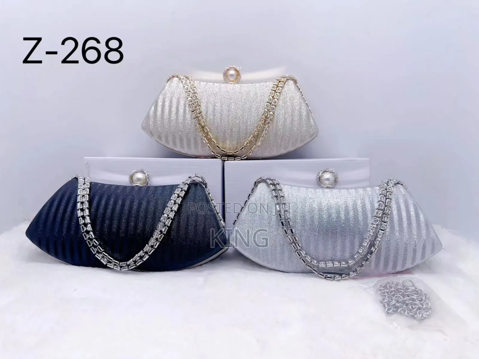 Women's Elegant Clutch. Black, Silver and Gold Colours
