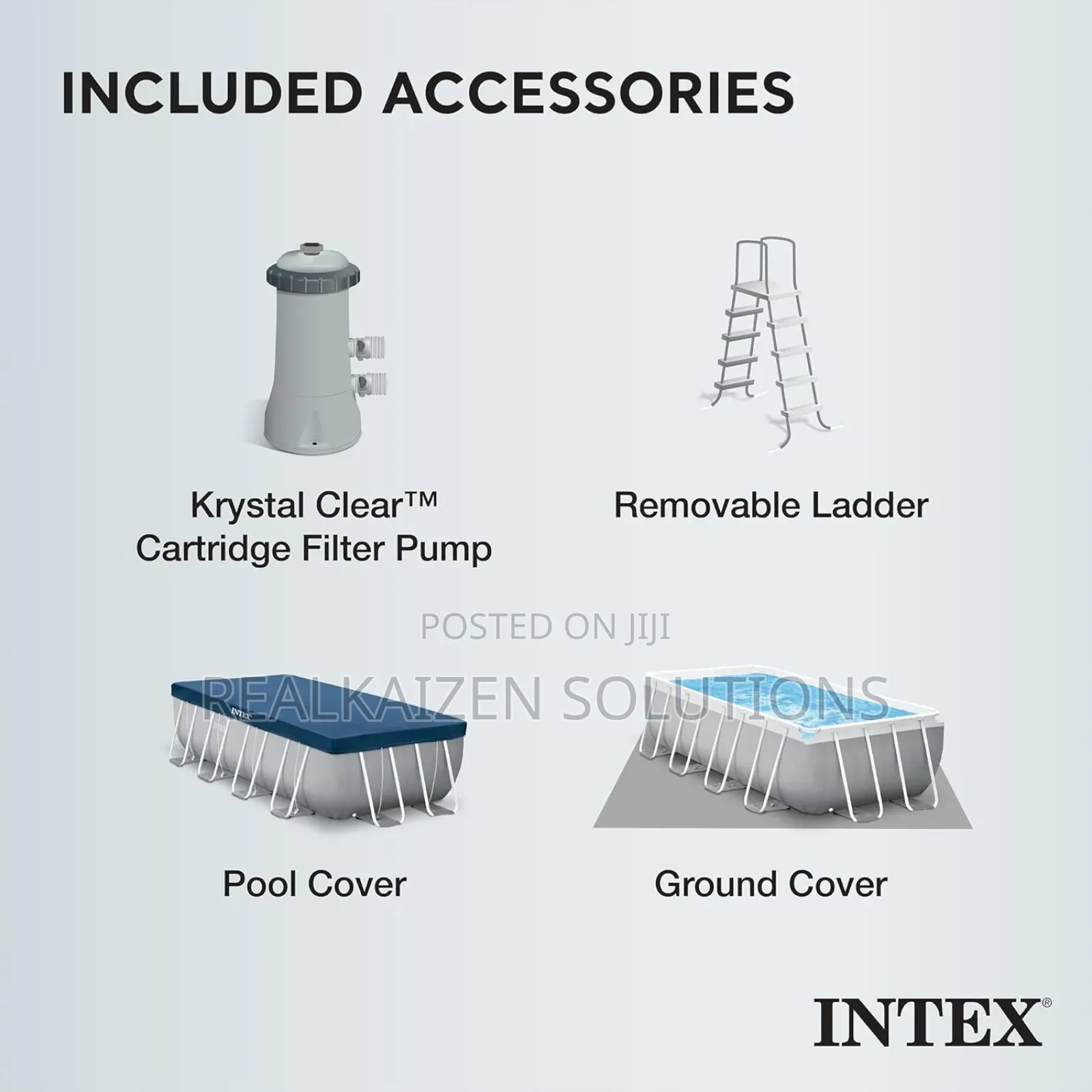 INTEX Prism Frame Premium Rectangular Swimming Pool Set 4.9m