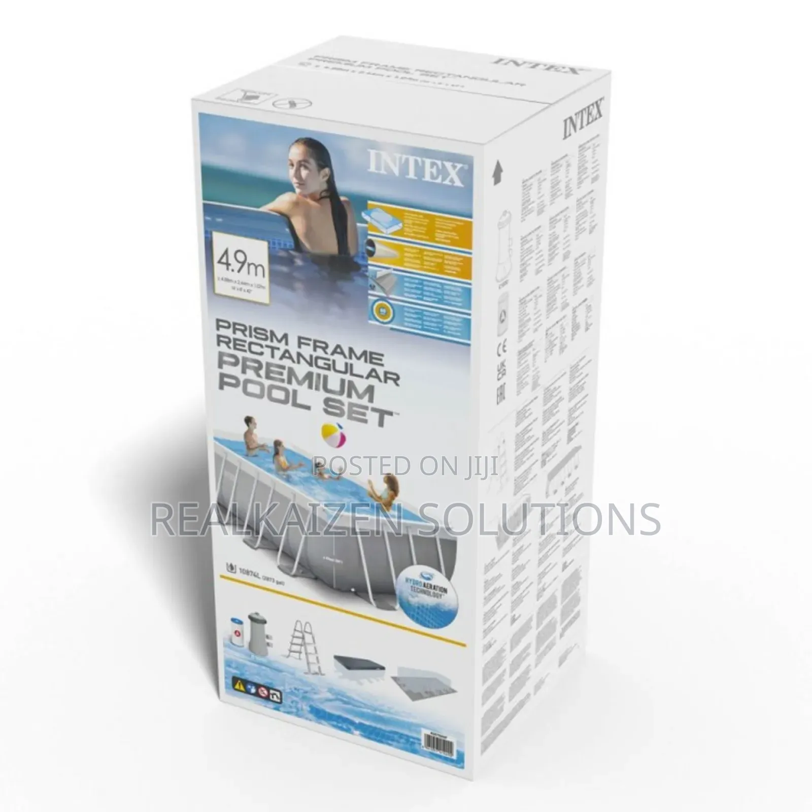 INTEX Prism Frame Premium Rectangular Swimming Pool Set 4.9m