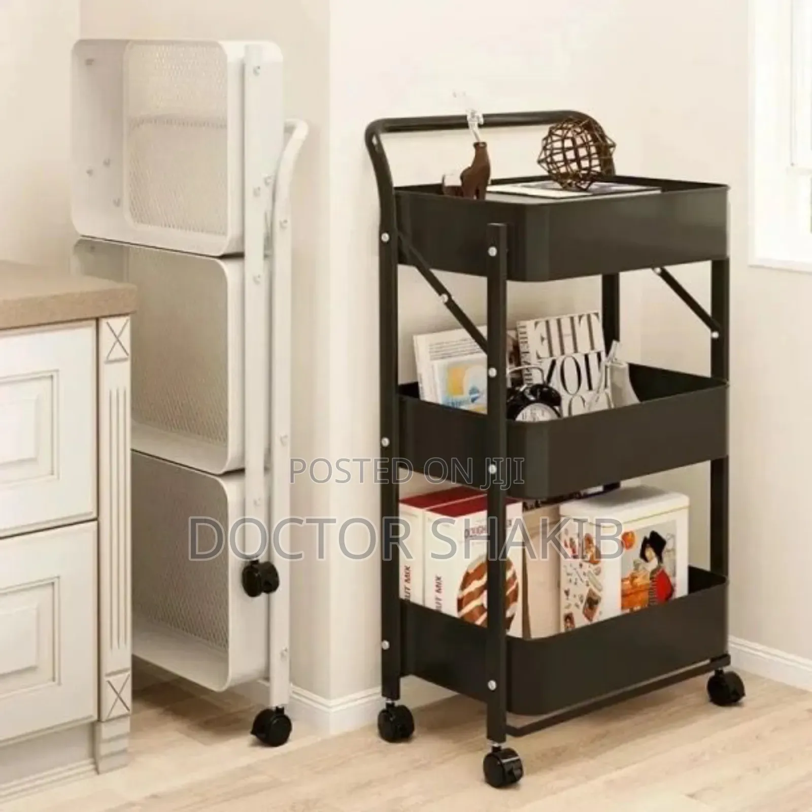 3-Tier Black Home Storage Rack Organizer-New