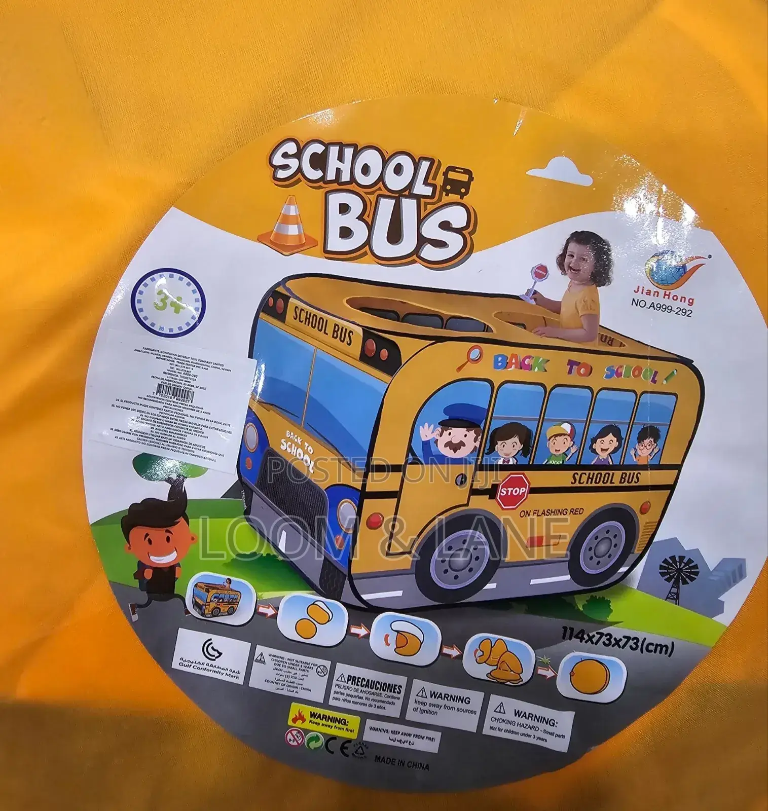 Kids Play Pop School Bus House Tent