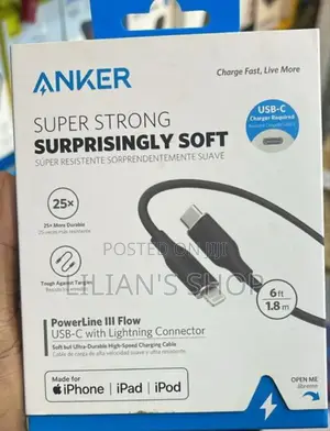 Anker Power Line 3 Flow Usb C to iPhone Lighting Cable 2M