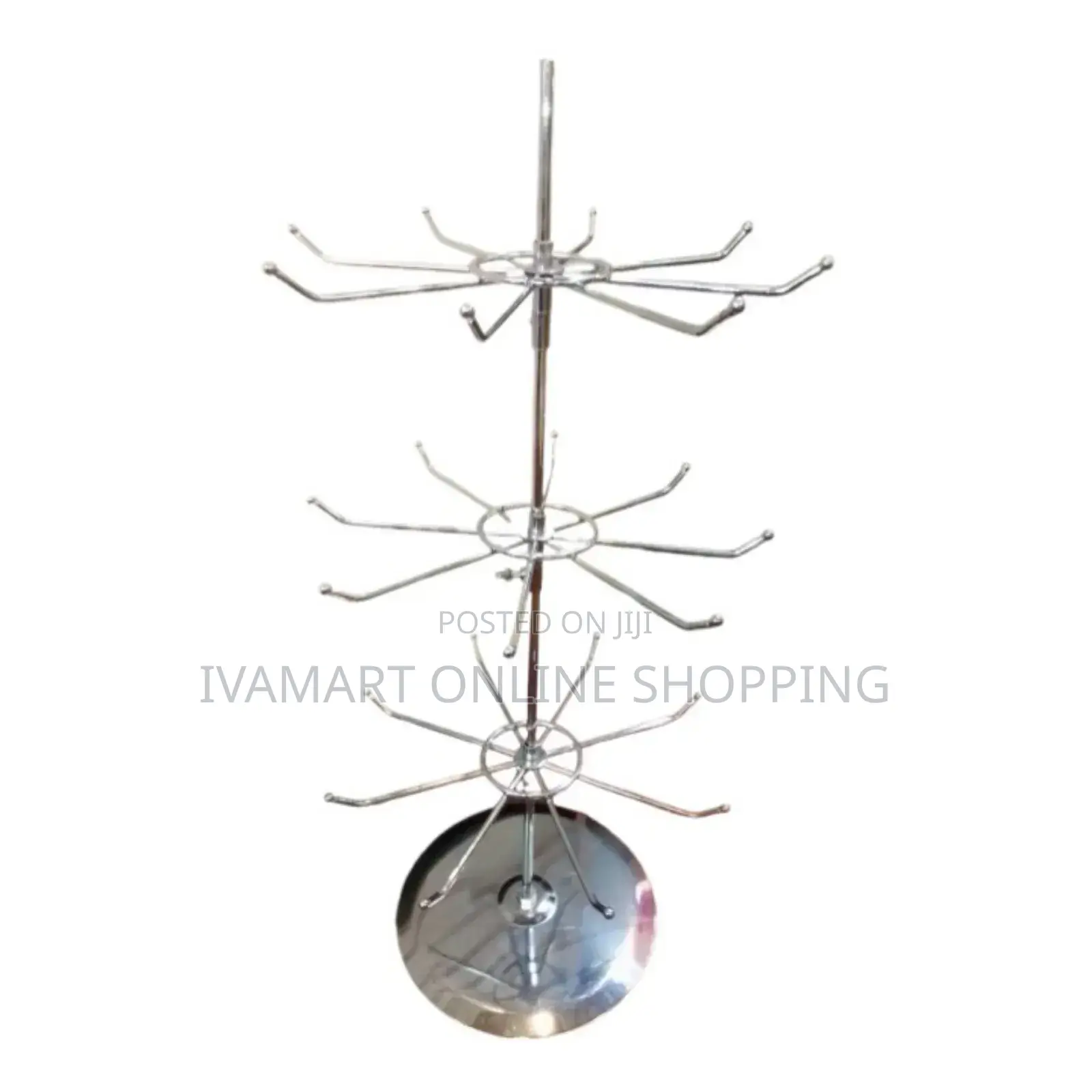 Stainless Steel Metallic Jewelry Rotating Stand