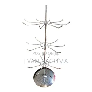 Stainless Steel Metallic Jewelry Rotating Stand