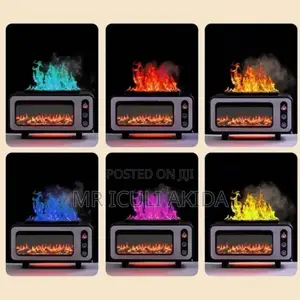 7led Light Mode Vintage Fireplace Aroma Diffuser Humidifier