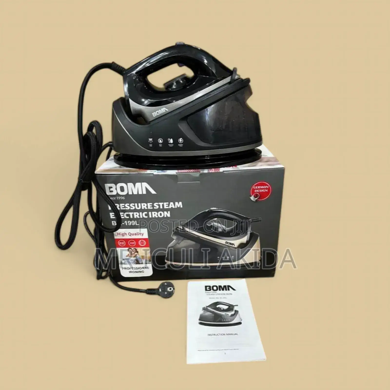 Original German BOMA Pressure Steam Electric Iron