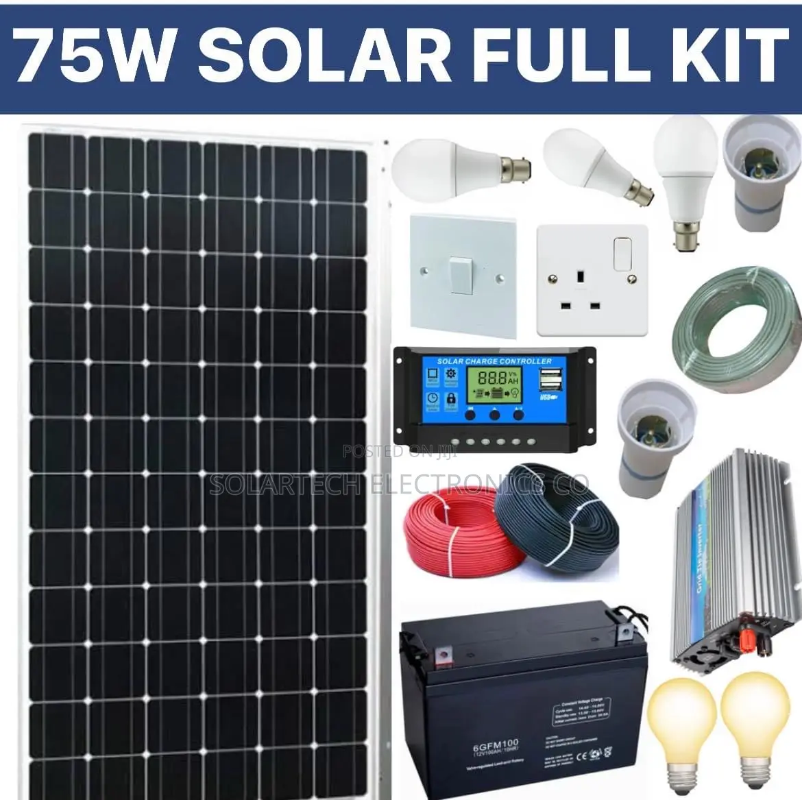 75W Reliable Solar Power Full Kit