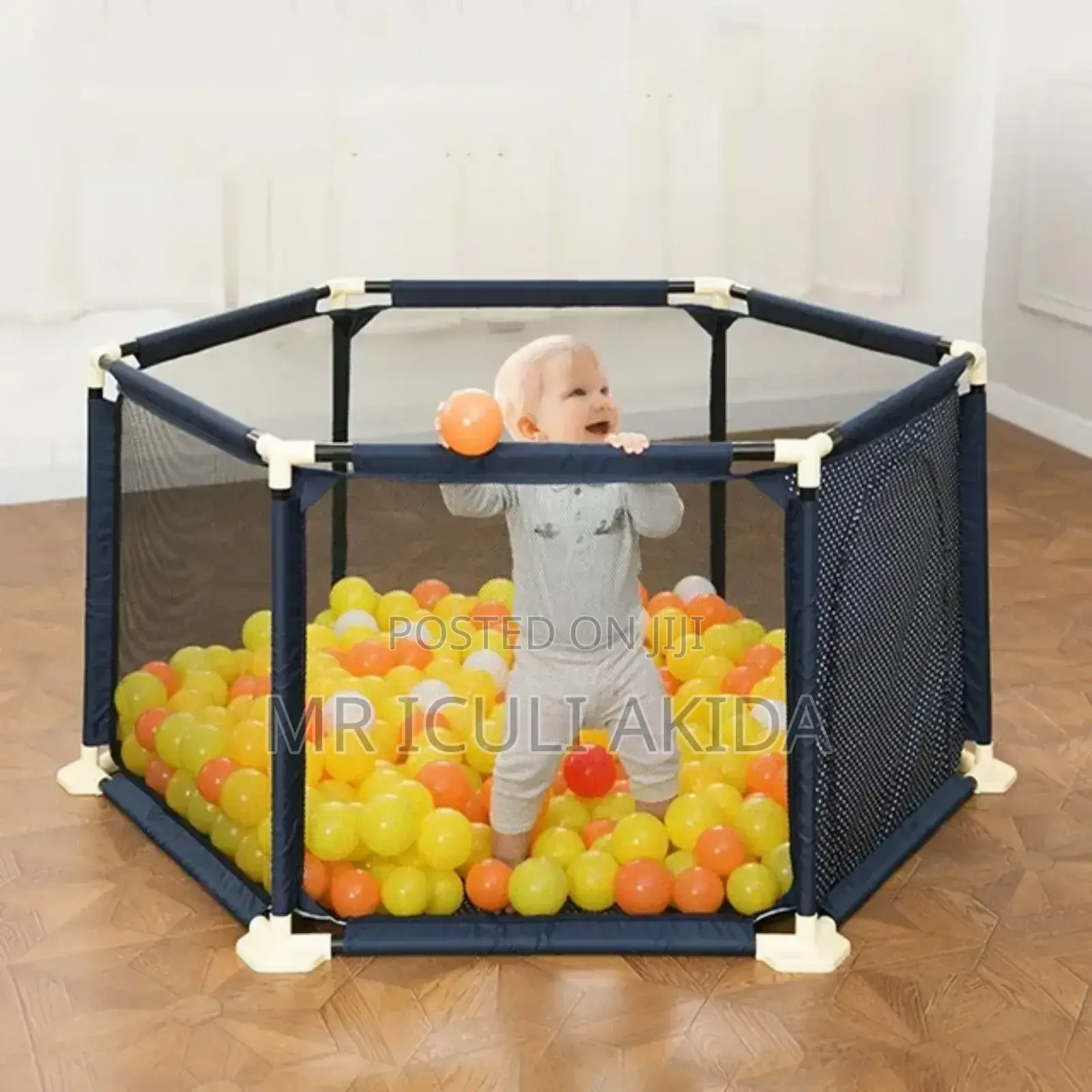 Hexagonal Kids Play Pen With Zipper Door