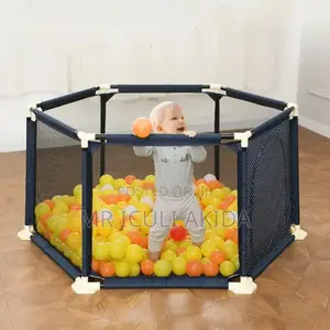 Hexagonal Kids Play Pen With Zipper Door