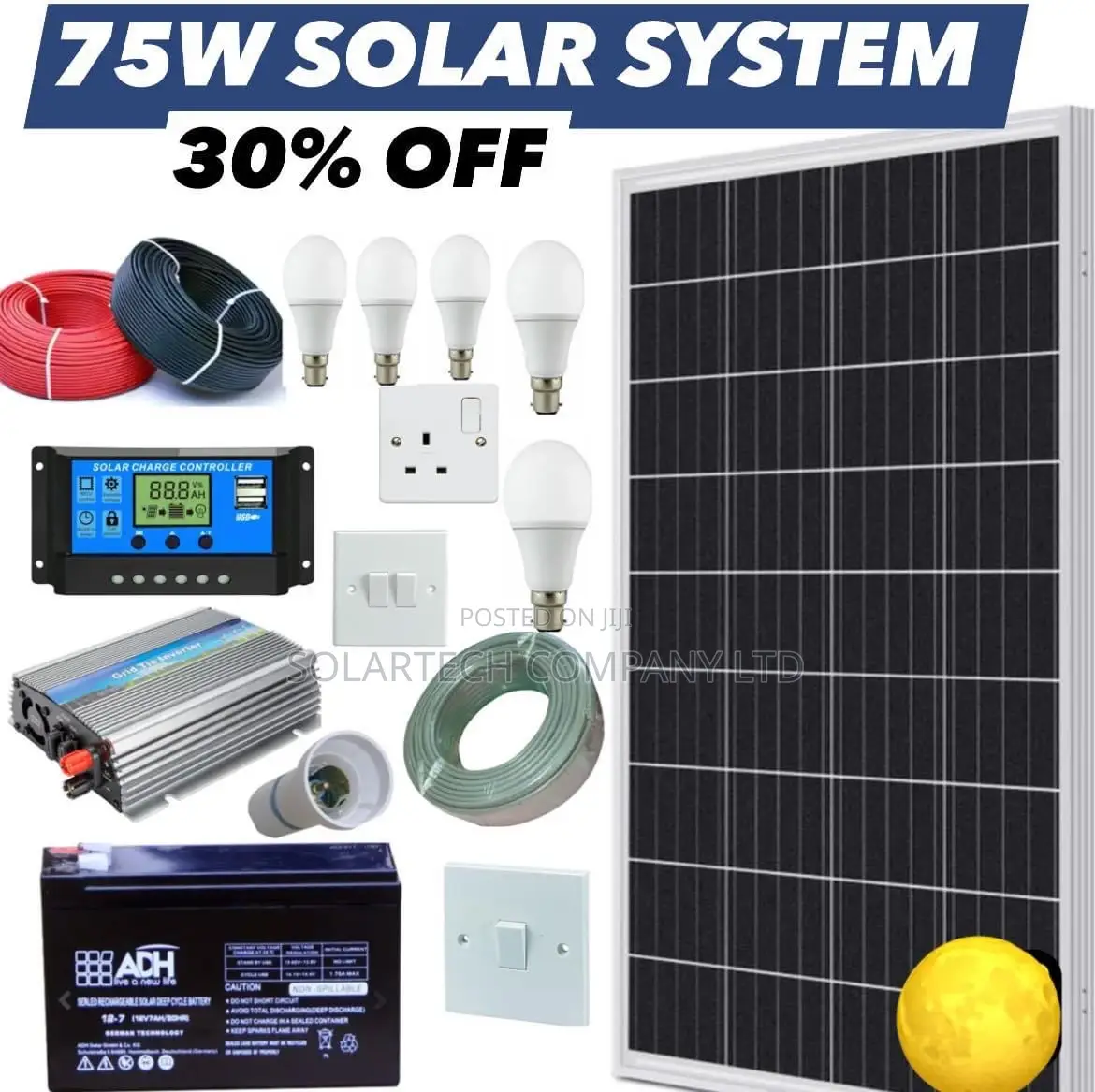 75W Solar Energy Full System Kit / Warranty Included