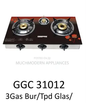 Geepas 3 Gas Burner Stove GGC 31012 3gas Bur/TPD Glas/