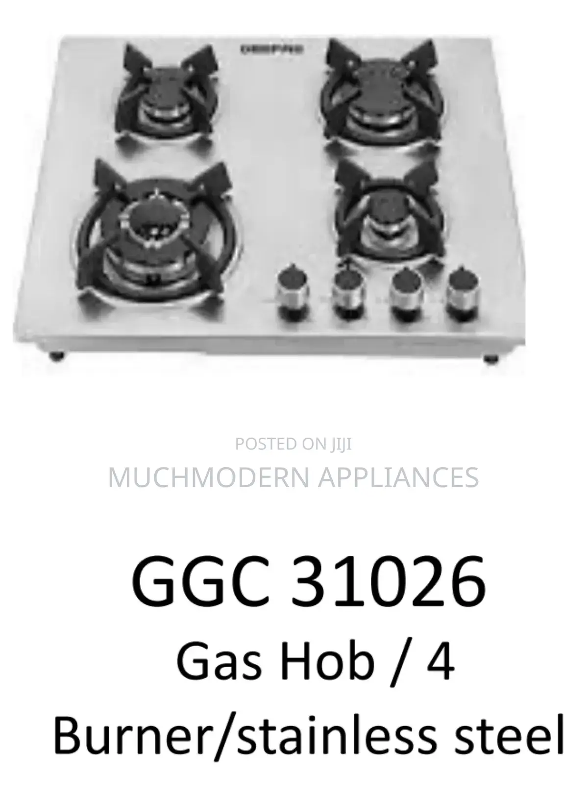 Geepas Gas Hob GGC 31026 / 4 
Burner/Stainless Steel