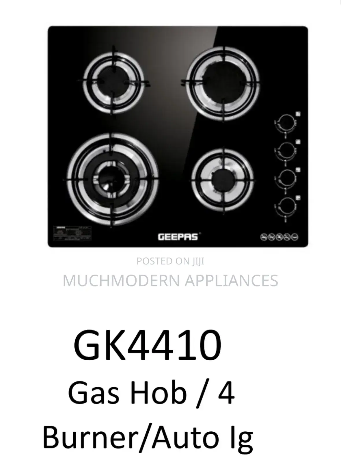 Geepas Gas Hob GK4410 / 4 Burner/Auto Ig