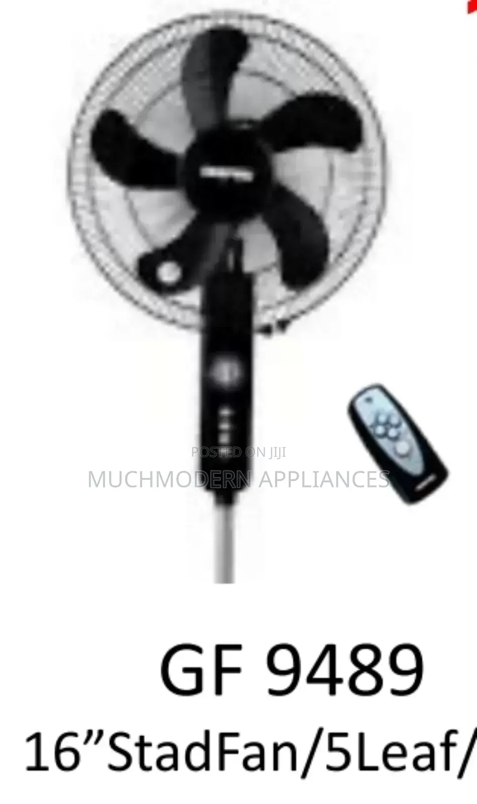 Geepas 16”Stand Fan/5leaf / Remote GF 9489