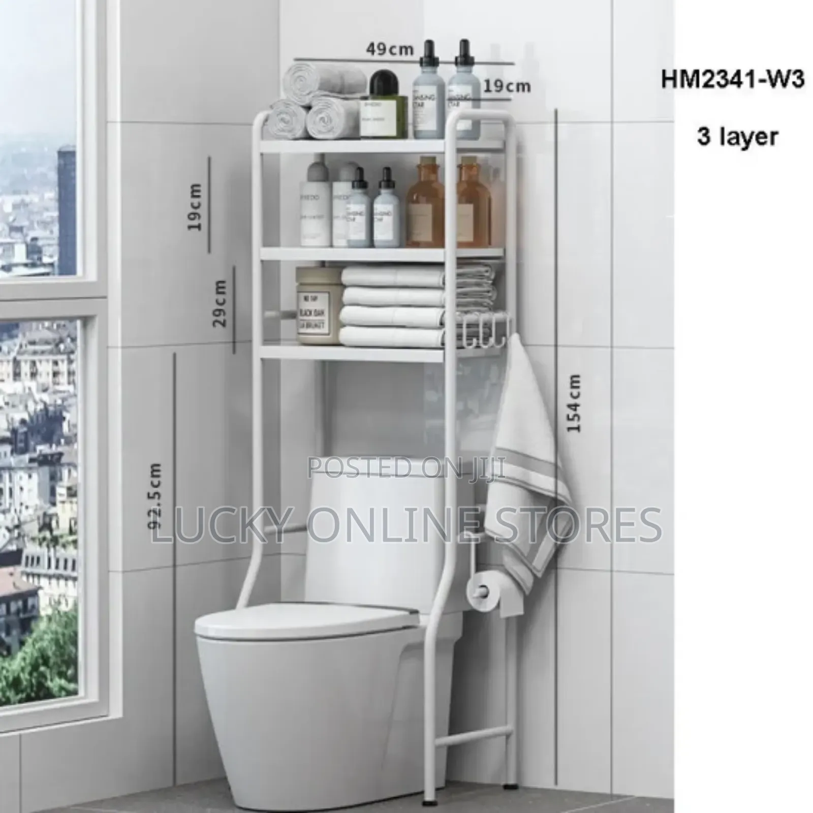 Toilet Storage Unit Metal Bathroom Towel Holder