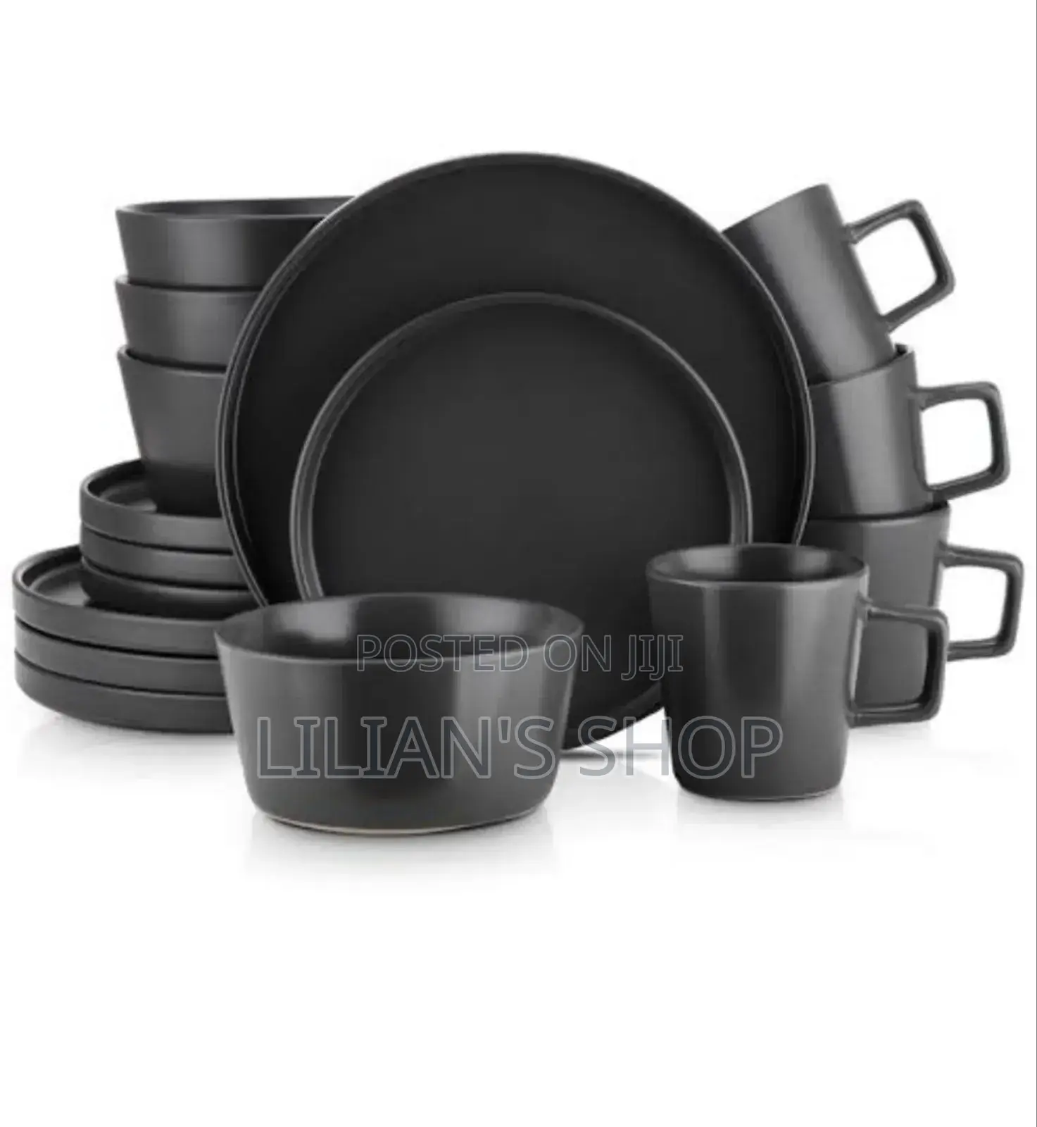 16pcs Dinnerware Set Black