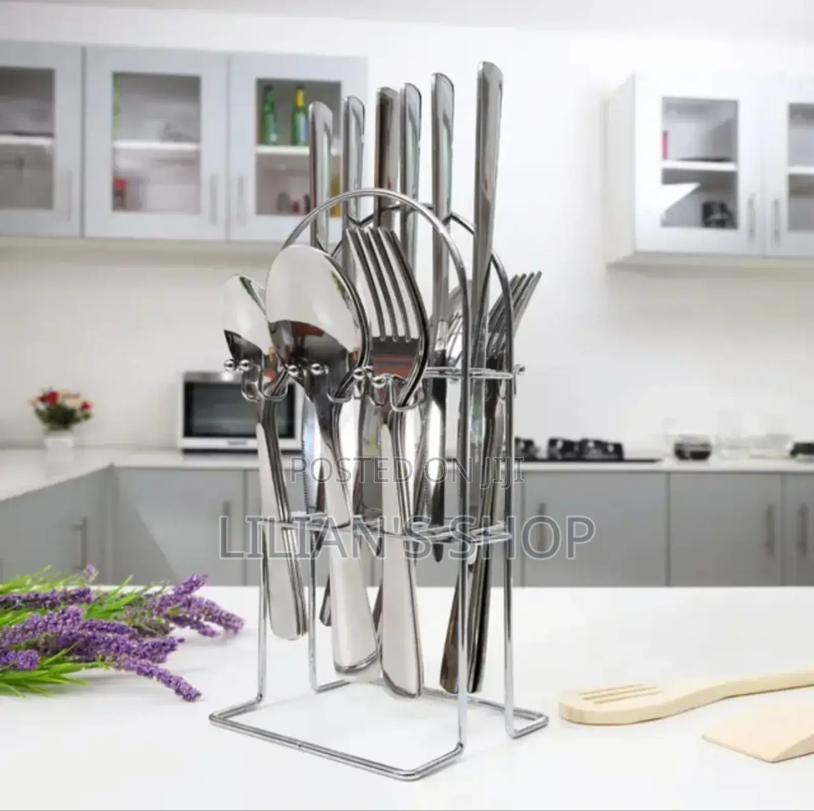 24PCS Heavy Duty Forks, Spoons and Bread Knives