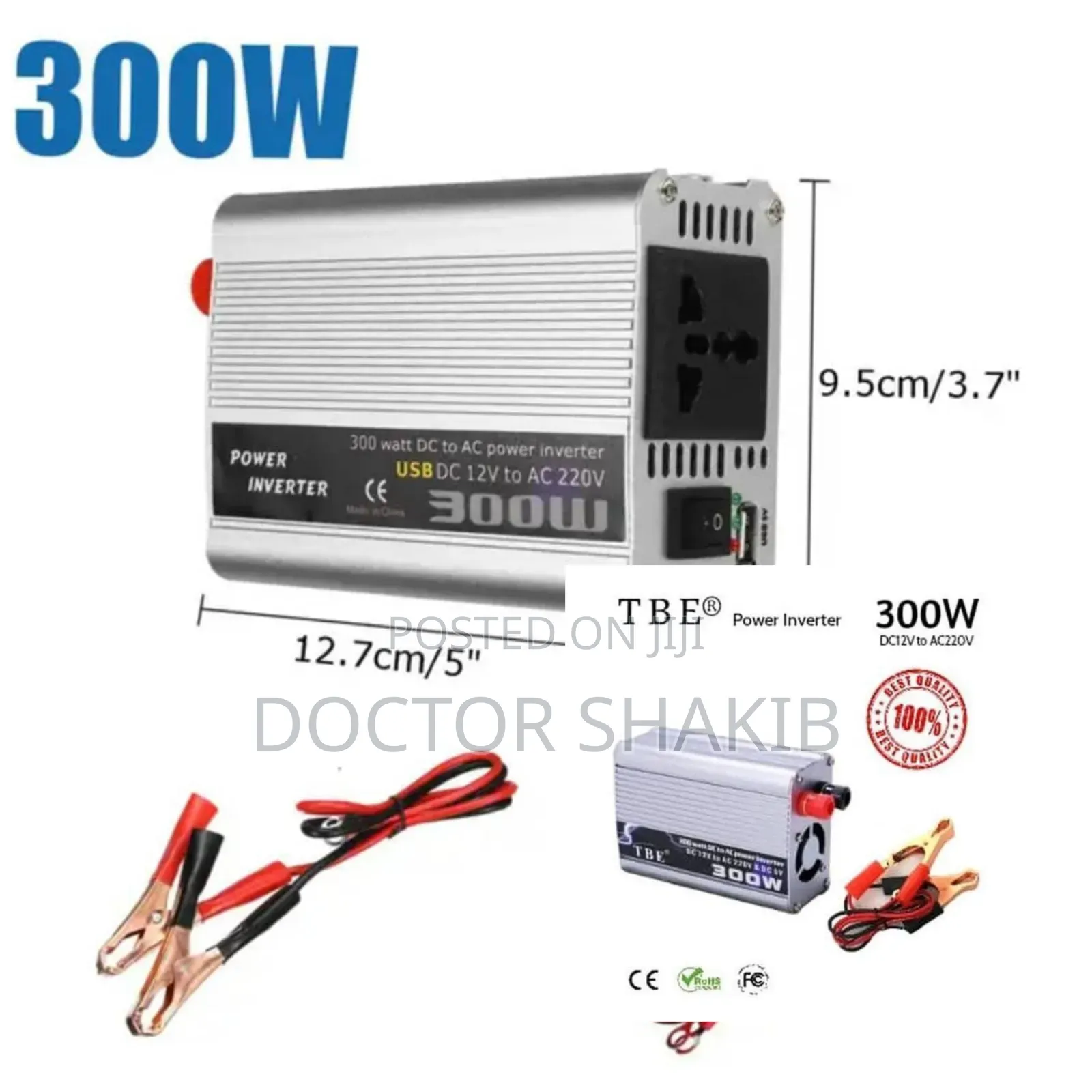 New Authentic TBE Dc12v to Ac220v Power Inverter