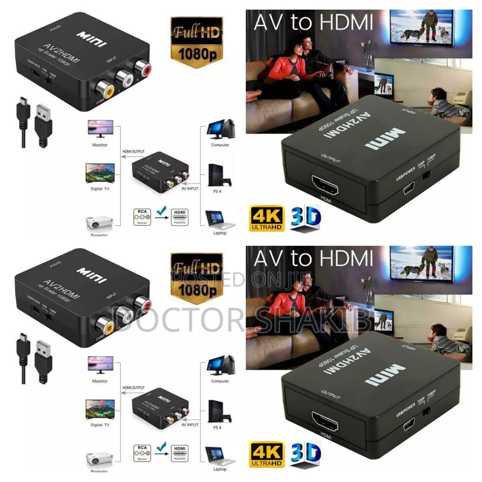Full HD Mini AV2HDMI Device