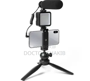 Portable Cell Phone Camera Travel Tripod Stand-Blac