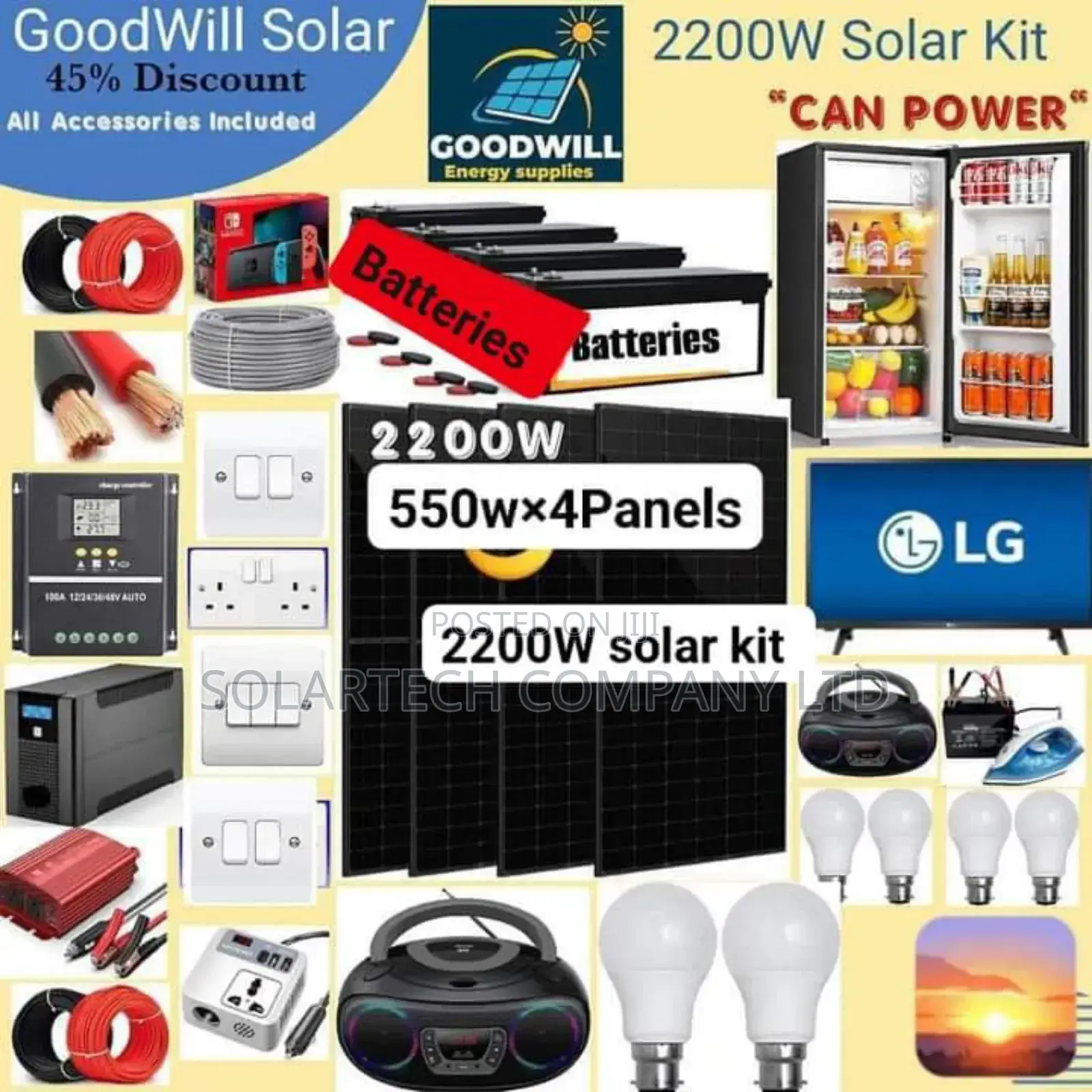 2200W Standard Solar Power System Full Kit