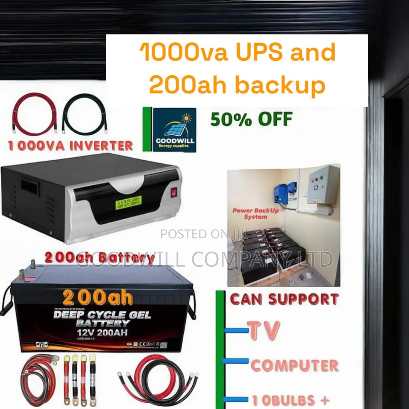 Power Backup System (1kva and 200ah Battery Bank)