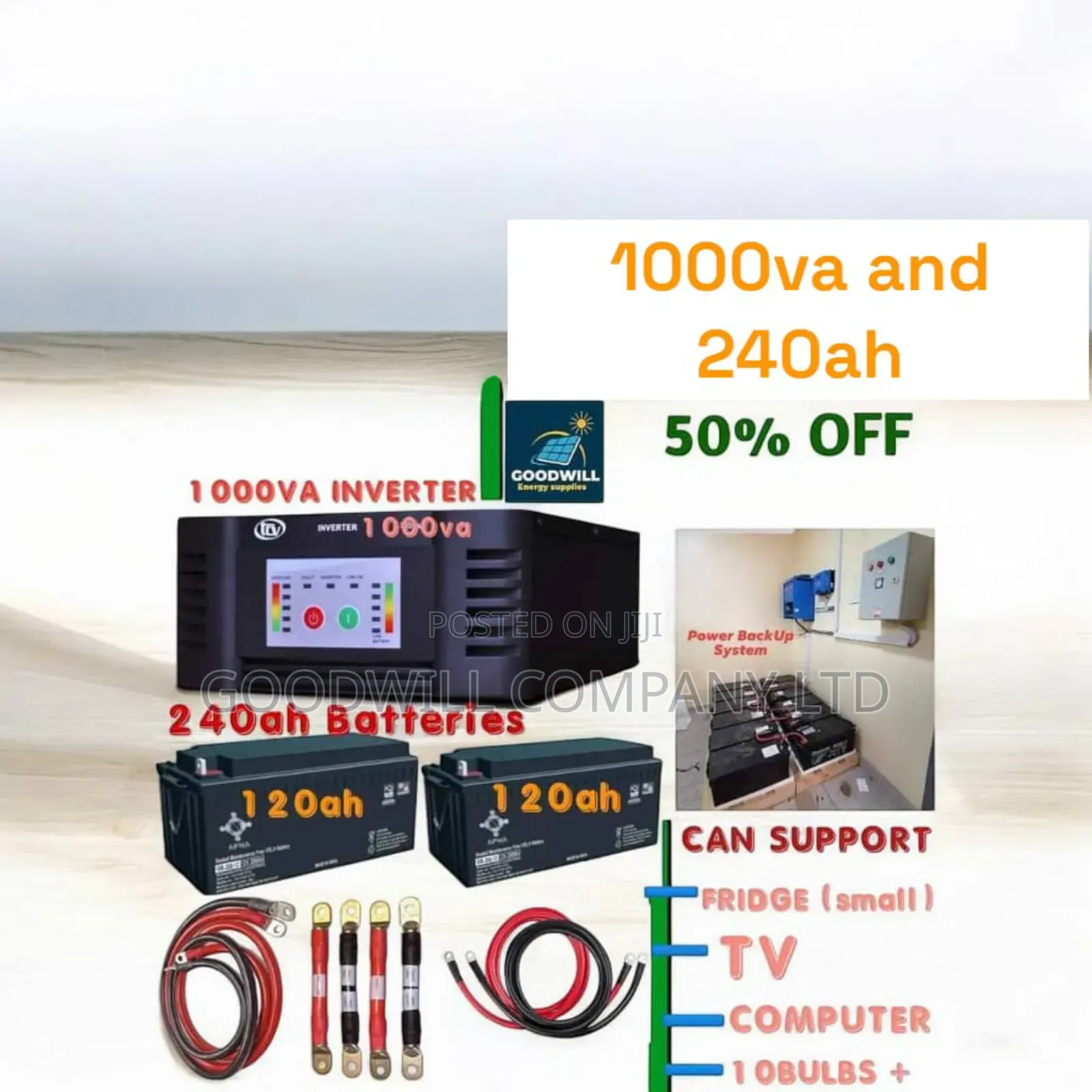Power Backup System (1000va and 240ah Battery Bank)