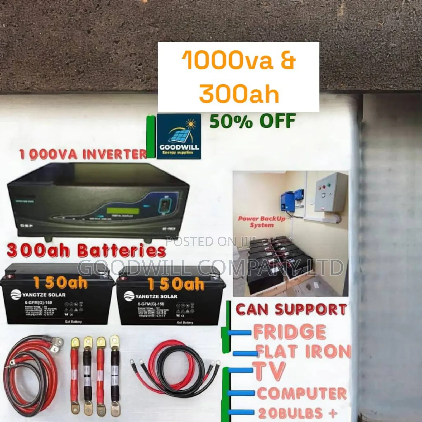 Power Backup System (1000va and 300ah Battery Bank)