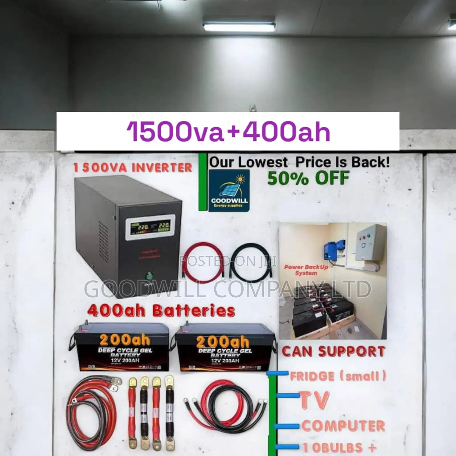 Power Backup System (1500va and 400ah Battery Bank)