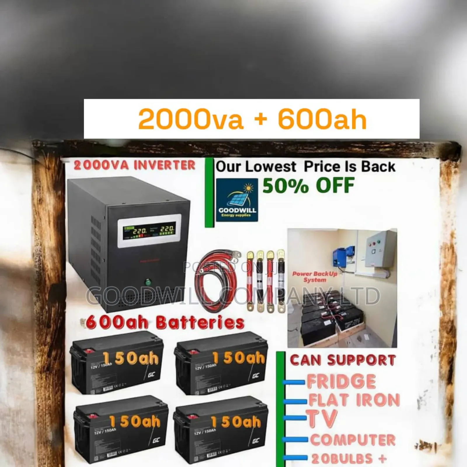 Power Backup System (2kva and 600ah Battery Bank)