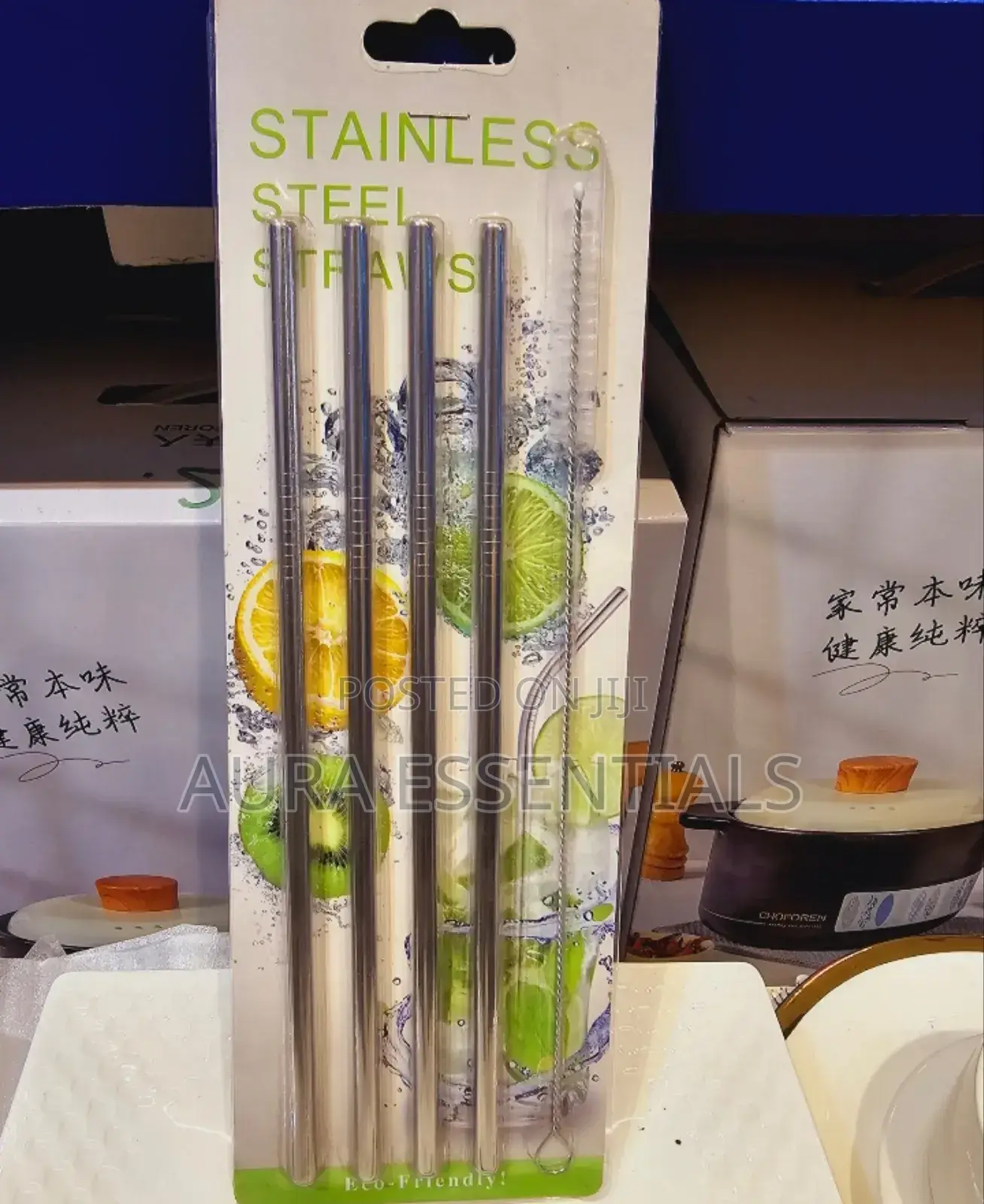 Reusable Stainless Steel Straws With Brush 4pcs