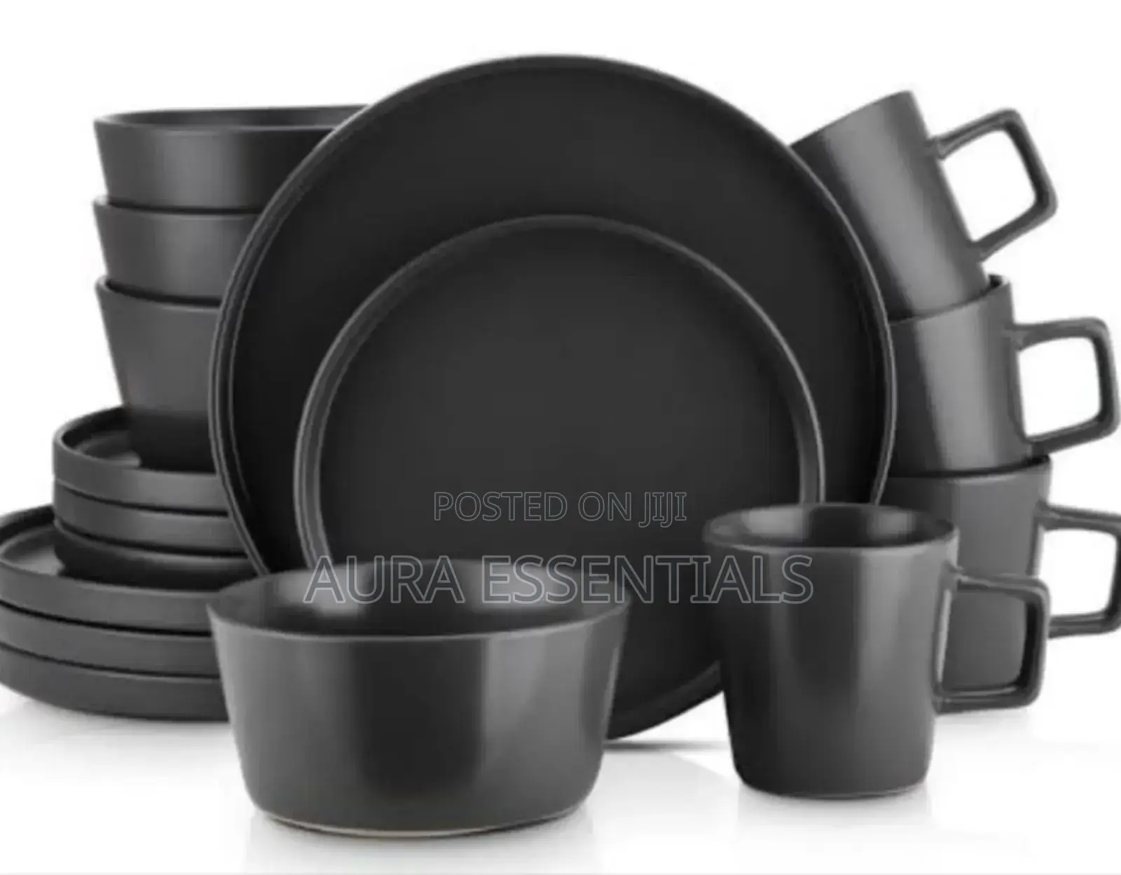 16pcs Black Dinnerware Set