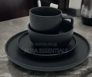 16pcs Black Dinnerware Set
