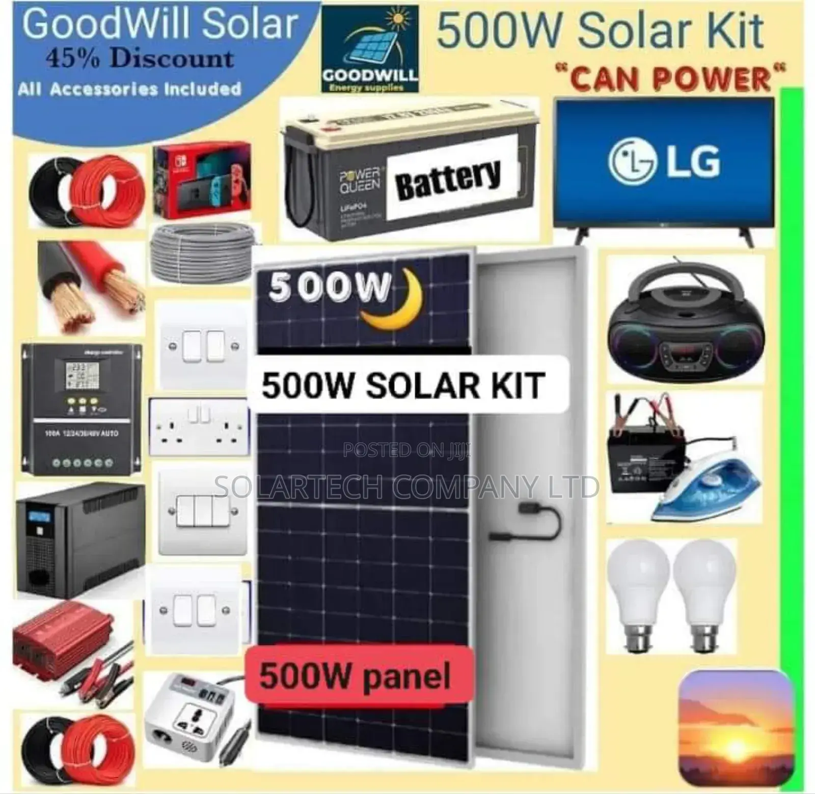500W Durable Solar Power System Full Kit