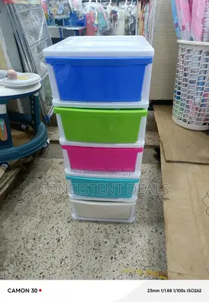 Multicolored Plastic Cabinet/ Storage Drawer