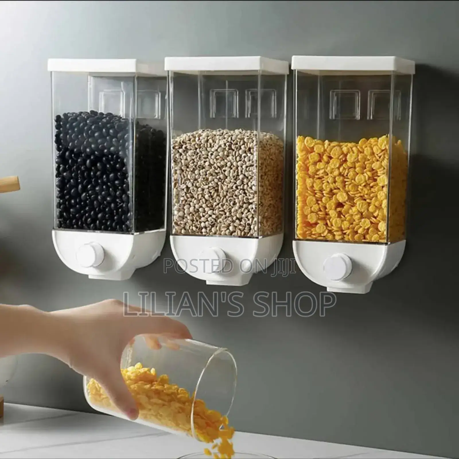 3pcs No Drill Wall Mounted Airtight Food Storage Container