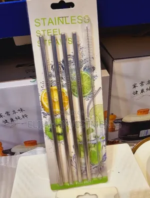 Brand New Durable Stainless Steel 4pcs Straws With Brushes