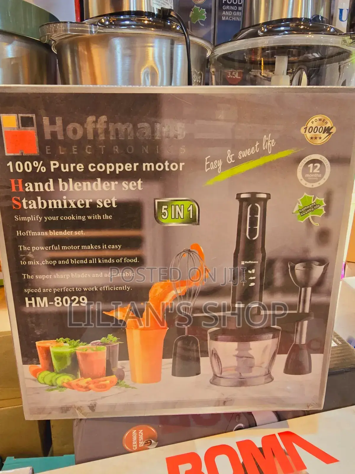 Hoffman 5 In1 Stainless Steel Immersion Hand Mixer Blender