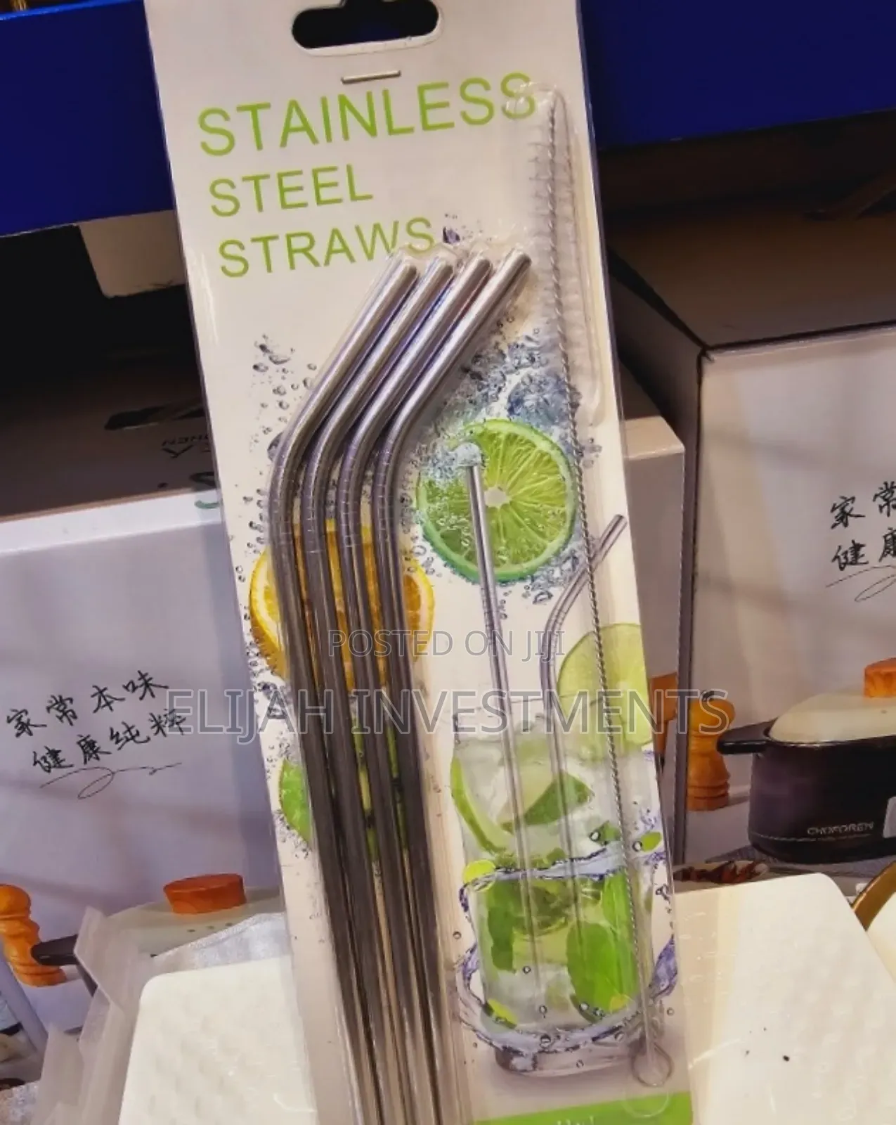 Brand New Durable Stainless Steel 4pcs Straws With Brushes