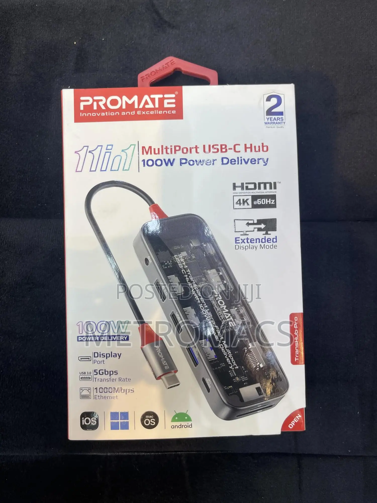 Promate 11-in-1 Multiport USB-C Hub 100W Power Delivery