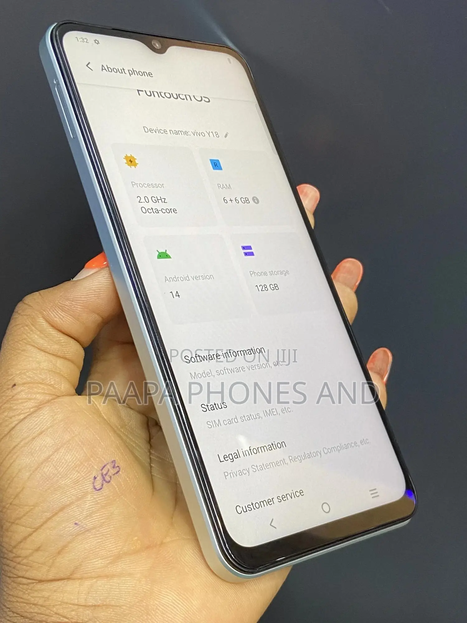 Vivo Y18 128 GB Silver
