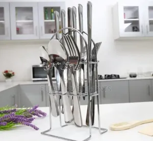 Brand New Heavy Stainless Steel Cutlery Set With a Stand