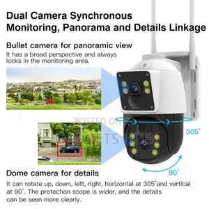 Ip66 Waterproof 4g Solar PTZ Dual Lens Camera With Solar